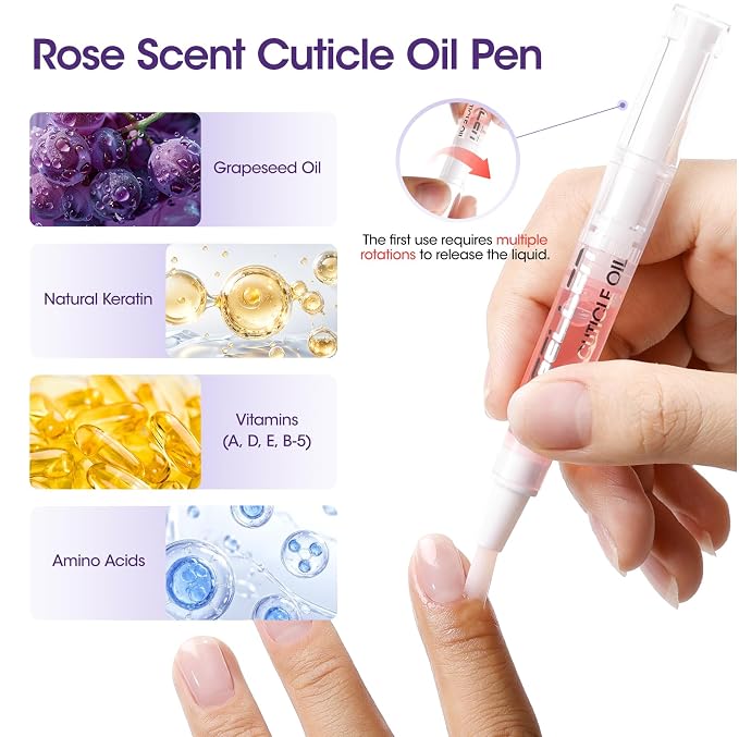 Gellen Ceramic Cuticle Oil Pusher Pen, 2-in-1 Cuticle Care Set - Image 4