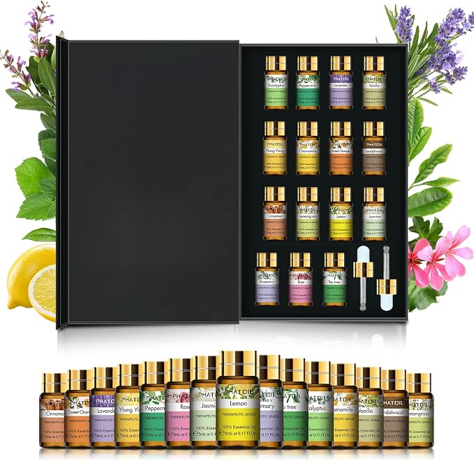 PHATOIL Essential Oils Gift Set 15 x 5ml, Pure Essential Oil Aromatherapy Oil - Image 8