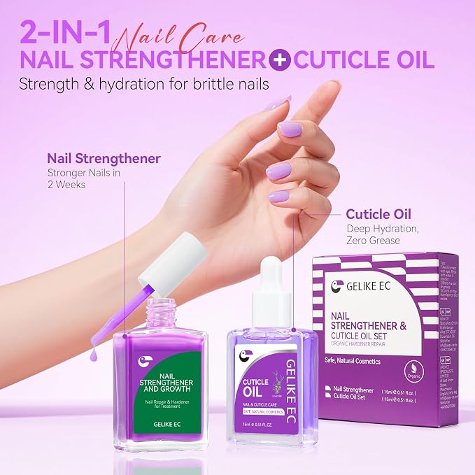 Gelike EC Nail Kit for Beginners: Purple Easy-Use Nail Polish Growth Treatment - Image 2