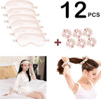 12Pcs Silk Sleep Masks Satin Eye Mask Silky Eyes Cover Blindfold Eyeshade Hair - Image 2