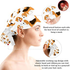 Adjustable Brown Dachshund Dog Blue Surgical Scrub Cap - Image 3