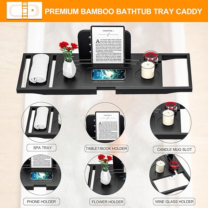 Banlilu Premium Bathtub Caddy Tray - Image 2