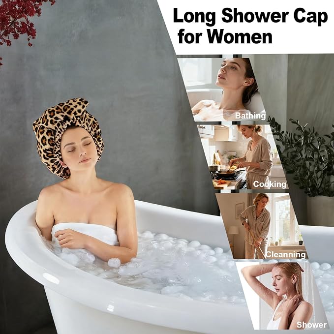 ELEBOX Extra Large Shower Cap for Braids/Curly Hair/Dreadlock | Reusable - Image 2