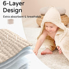 Yoofoss Hooded Baby Towels for Newborn 2 Pack 100% Muslin Organic Cotton Baby - Image 4