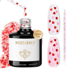 modelones Heart Glitter Gel Top Coat, 15 ML 2 in One No Wipe Clear Gel Nail - Image 9