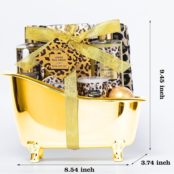 Spa Kit Gifts Basket for Women, Honey & Almond Bath & Body Gift Basket - Image 7