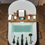 Premium Teak Bathtub Tray Caddy, Expandable Wooden Bath Tray - Image 6