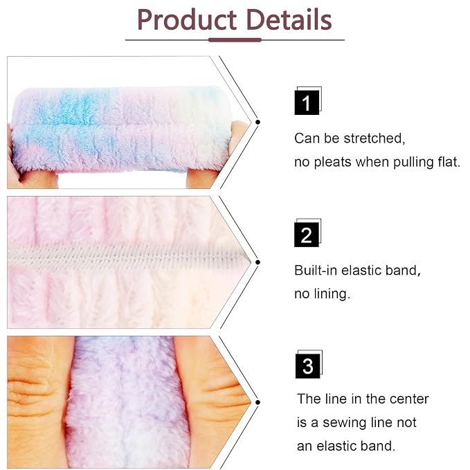 VELSCRUN Spa Headband, Makeup Face Wash Skincare Headbands, Stuff - Image 7