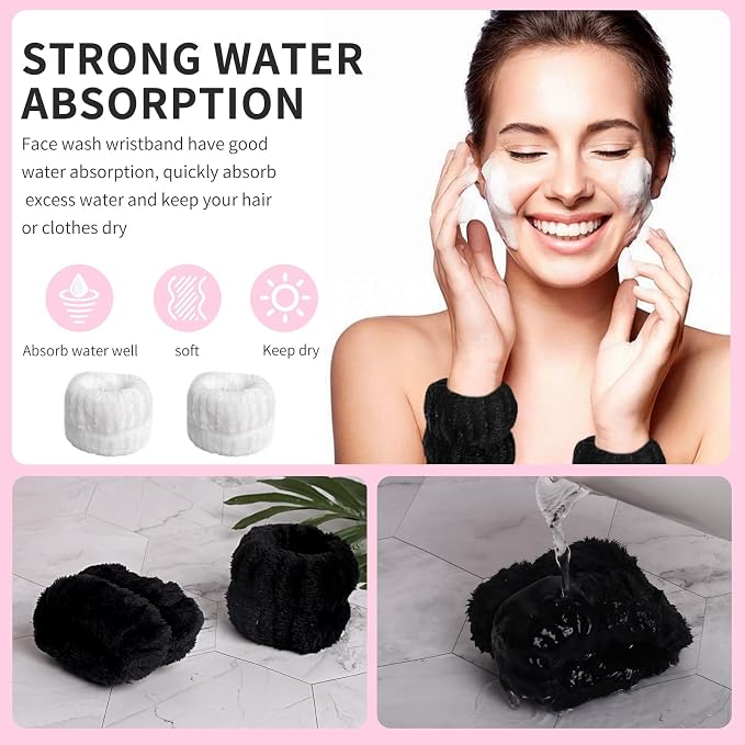 WSYUB Spa Wristbands and Headband Set - Image 3