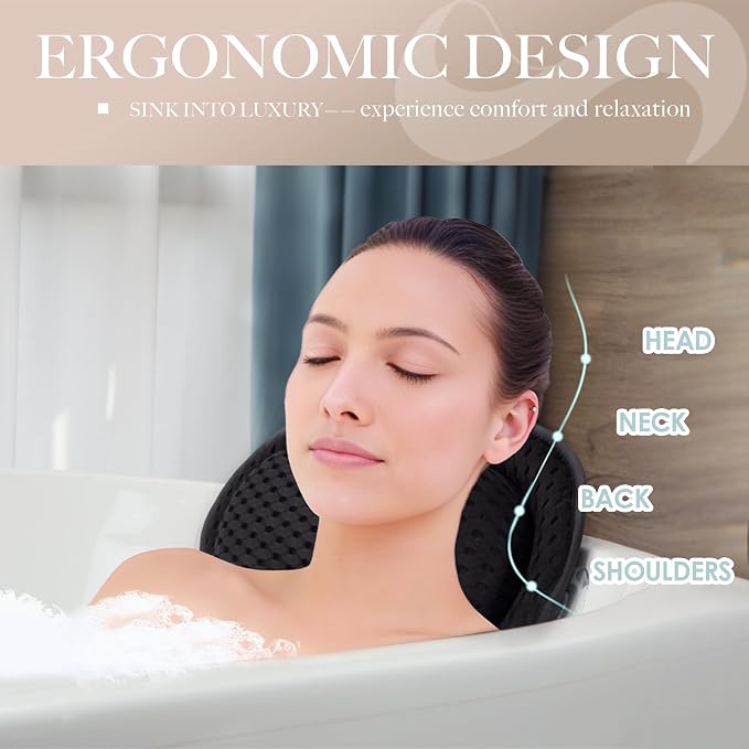 Bath Pillows for Tub Luxury, Bath Pillow for Head and Neck, Fit Bathtub Hot Tub - Image 2