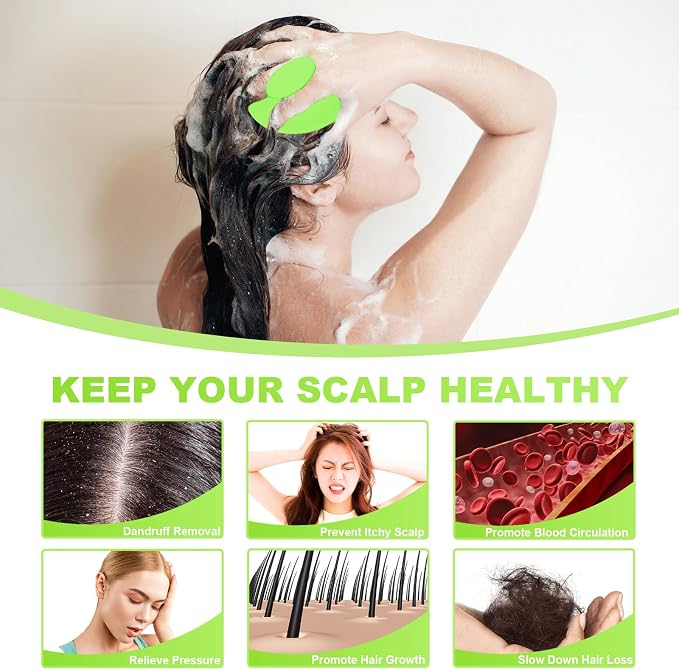 Meartchy Silicone Scalp Massager Shampoo Brush, Scalp Brush - Image 4