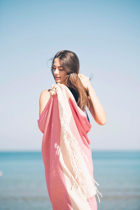 Bazaar Anatolia Turkish Beach Towel 100% Cotton Bath Towels 71x39 Quick Dry - Image 3