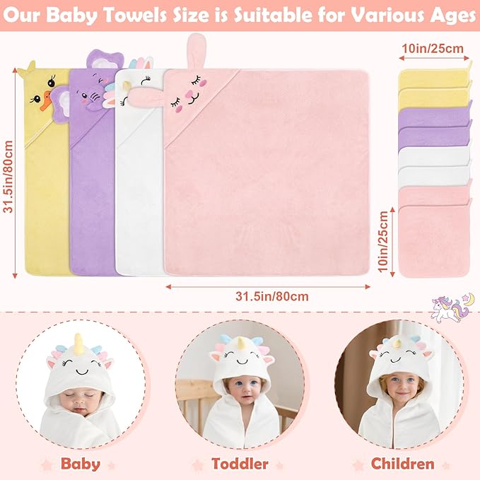CandyHome 12 PCS Baby Bath Towels - Image 2