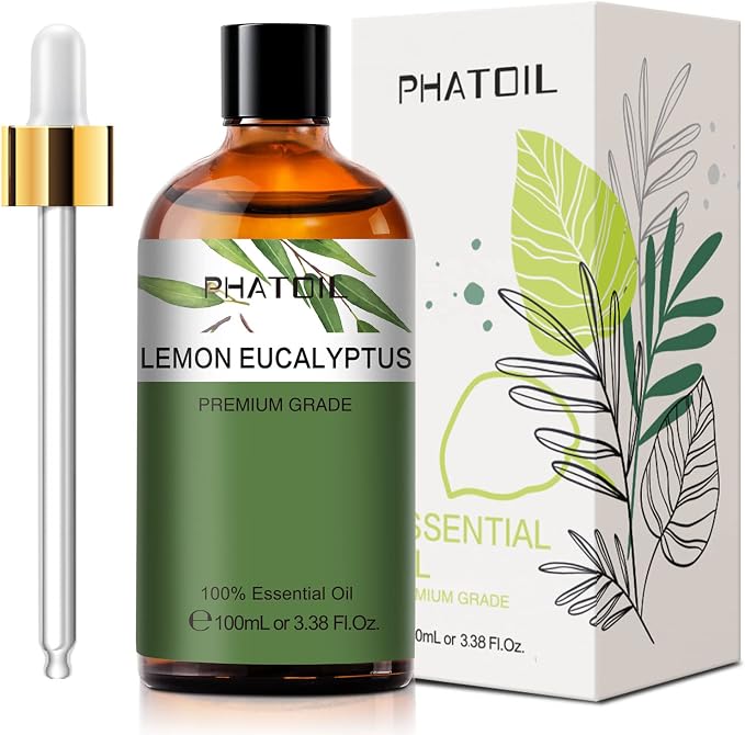Lemon Eucalyptus 3.38fl.oz Essential Oil, PHATOIL Pure Aromatherapy Oils by PHATOIL