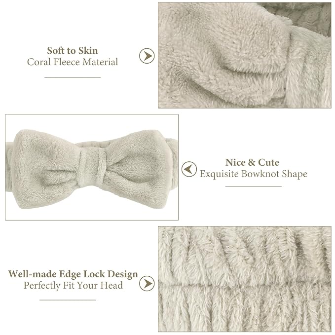 Ondder 8 Pcs Coffee Skincare Headbands Microfiber Hairband - Image 2