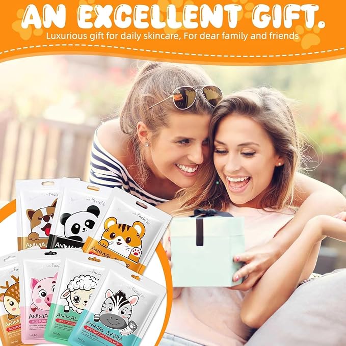 9 Packs Animal Character Facial Masks, Deep Hyrating Spa Masks - Image 8