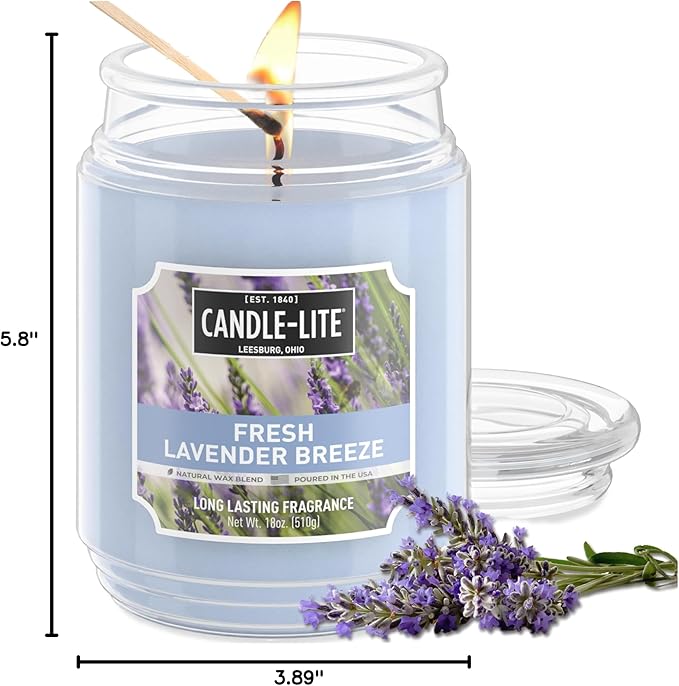 Candle-lite Scented Candles, Fresh Lavender Breeze, 18 oz Jar, Proudly Poured - Image 8