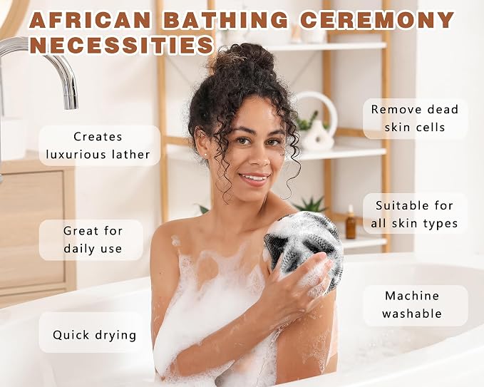 2 Pack African Net Sponge Exfoliating Body Scrubber Bath Sponge - Image 4