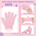 Ramede 30 Pair Exfoliating Glove Double Sided Exfoliating Bath Gloves Pack - Image 2