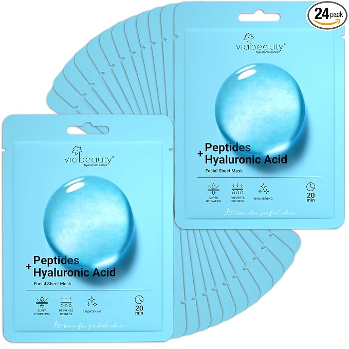 VIABEAUTY 24 Pack of Hyaluronic Acid Face Mask by Unknown