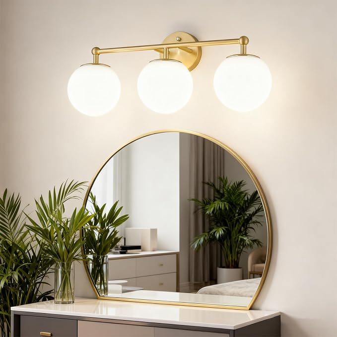 AKEZON Gold Vanity Light for Bathroom, Modern Bathroom Light Fixtures Over - Image 8