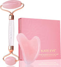 Kate Eve Rose Quartz Face Roller & Gua Sha Set – Luxury Facial Spa Gift by KateEve
