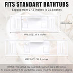 Bathtub Tray Caddy, Premium Bamboo Expandable Bath Tub Trays Table, Foldable - Image 3