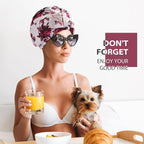 INNELO Luxury Shower Cap for Women Reusable Waterproof, Double Layered Shower - Image 6