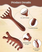 4 Pack Wooden Scalp Massager Comb, Portable Manual Head Massage Brush Tool Hair - Image 4