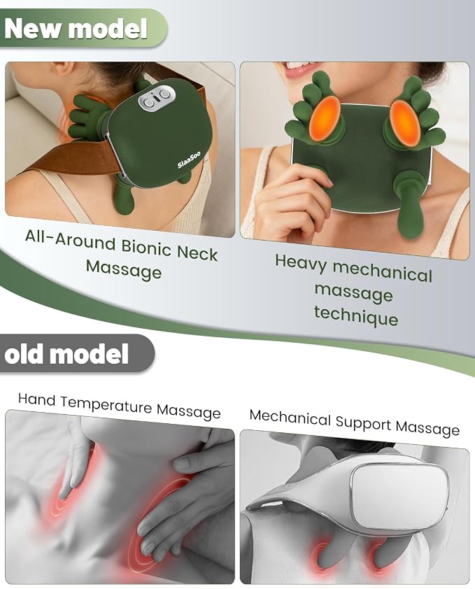 Siaasoo Neck Massager, Bionic Heated Massager, Electric Deep Tissue 3D Kneading - Image 4