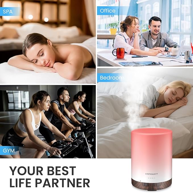 URPOWER 300ml Essential Oil Diffuser Ultrasonic Air Humidifier AUTO Shut Off - Image 7