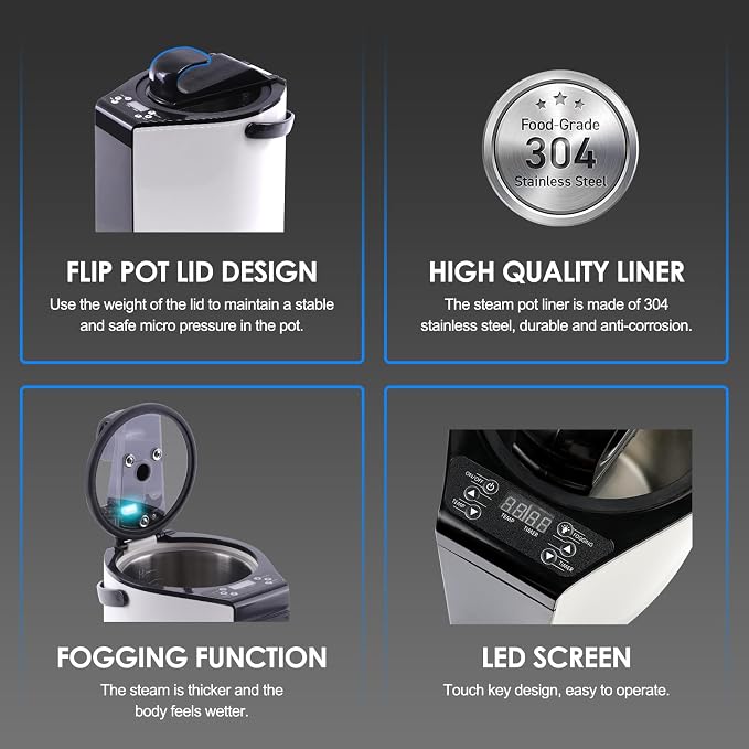 Sauna Steamer, Portable Steam Generator, 3L Stainless Steel Steam Pot - Image 3