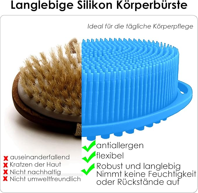 RamPula Silicone Body Scrubber, Silicone Loofah, Quick-Dry Exfoliating Body - Image 2