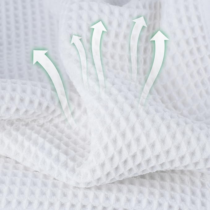 MICROFI New Microfiber Waffle Bath Towels, 2 Pieces, Fast Drying, Lint Free 430 - Image 2