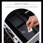 FRENESSA Makeup Train Case Cosmetic Box Portable Makeup Case Organizer 4 Trays - Image 4