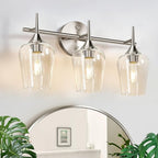 MOKATNG 3-Light Bathroom Light Fixtures, 19.5 in Brushed Nickle Vanity Lights by Bathroomlightfixtures