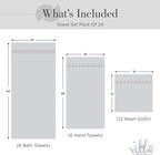 100% Cotton Bath Towel Set of 24-6 Bath Towels, 6 Hand Towels, 12 Wash Cloths - Image 5