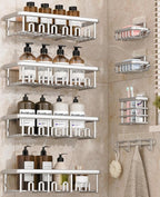 8 Pack Adhesive Rustproof Shower Shelves by Unknown