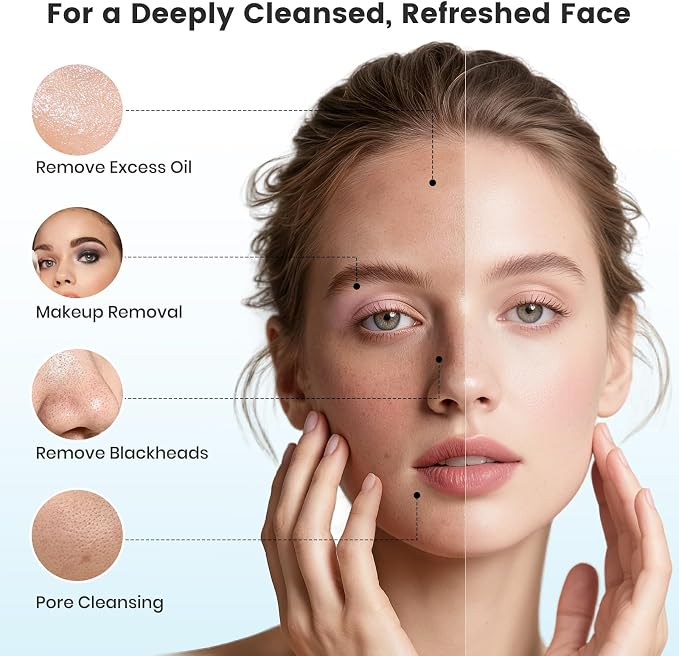 Facial Cleansing Brush with Dual Rotating, Electric Face Scrubber, 3 in 1 - Image 3