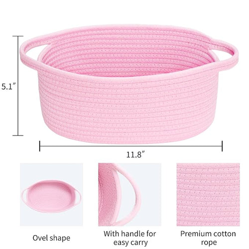 ABenkle Small Basket, Rope Room Shelf Storage Basket, Cat Dog Toys Basket Chest - Image 2