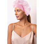 Pink Headband Hair Bonnet For Sleeping Shower Cap For Women Reusable Waterproof - Image 8