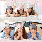 Haysandy 3 Pieces Sleep Mask for Kids Girls Cute Cat Sleeping Eye Cover Soft - Image 5