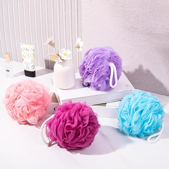 MTDLYICE Loofah for Women 75g 4 Pack, Bath Sponge Soft Mesh Shower Puff Loofah - Image 6