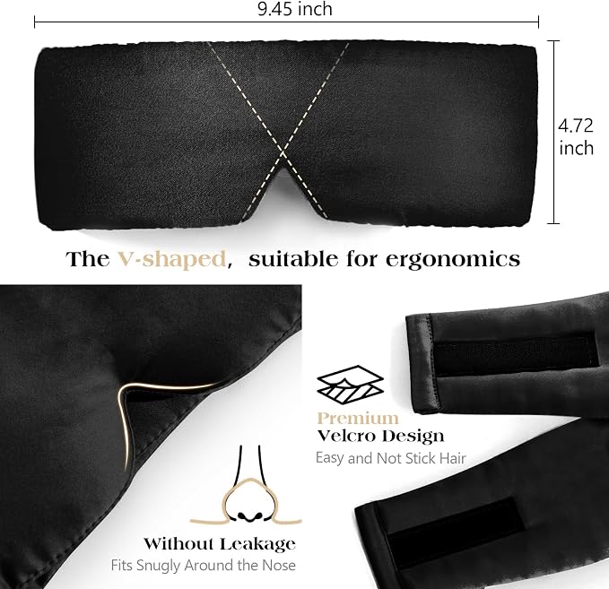 100% Mulberry Silk Sleep Mask, Comfortable Soft - Image 5