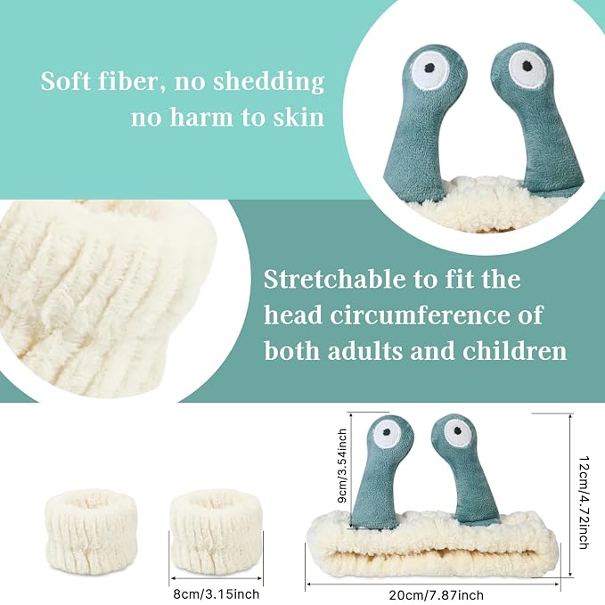 Snail Face Wash Headband Skincare & Wrist Bands - Image 2