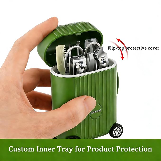 8-Piece Manicure Set in Mini Suitcase, Cute Travel Nail Clipper Kit - Image 3