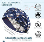 2 Pack Satin Lined Bouffant Scrub Caps - Image 2