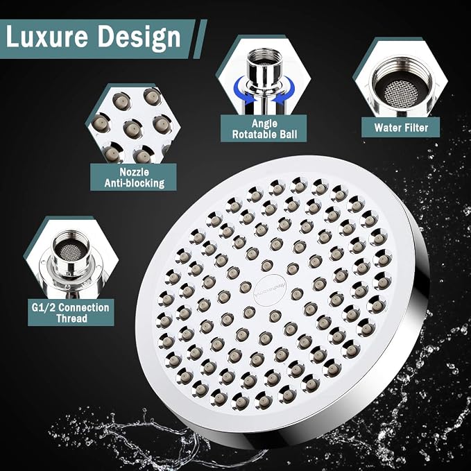 Taiker Filtered Shower Head, High Pressure Rainfall Shower Head/Handheld Shower - Image 4