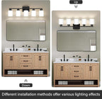 FonmYim Black Bathroom Light Fixtures, 5-Light Modern Vanity Light Over Mirror - Image 5