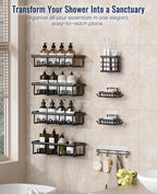 8 Pack Adhesive Rustproof Shower Shelves - Image 3